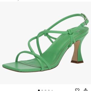 Marc Fisher Mldayne Square Toe Strappy Heel Sandal Green